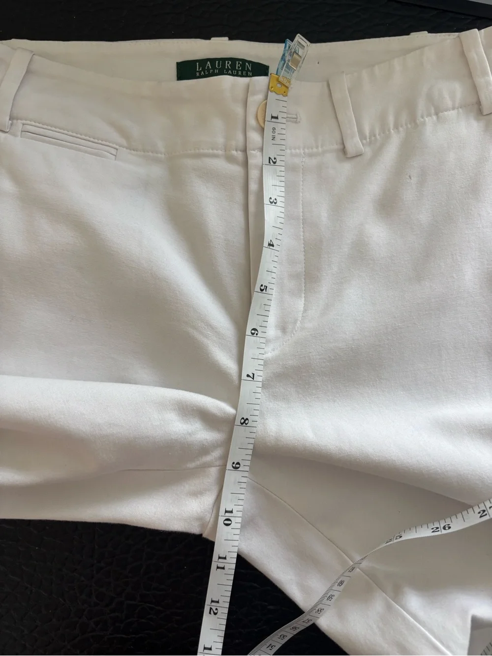 Lauren Ralph Lauren Sanderson White Wide Leg Pants Women’s Size 2 Stretch Cotton